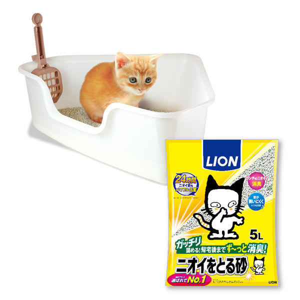 ニオイをとる砂 5L コンパクトコーナー猫トイレ子猫お迎え応援
