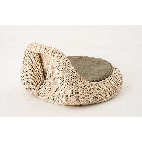 CHERRY ホワイトウォッシュラタン座椅子2台セットRA-804