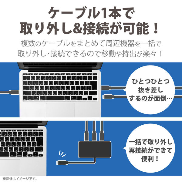 ドッキングステーション USBハブ タイプC PD対応 HDMI 黒 DST-C13BK