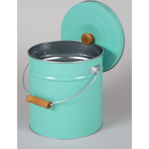 三和金属 トタン丸型米びつ6kg(ターコイズ) TMKー6T 1個（直送品