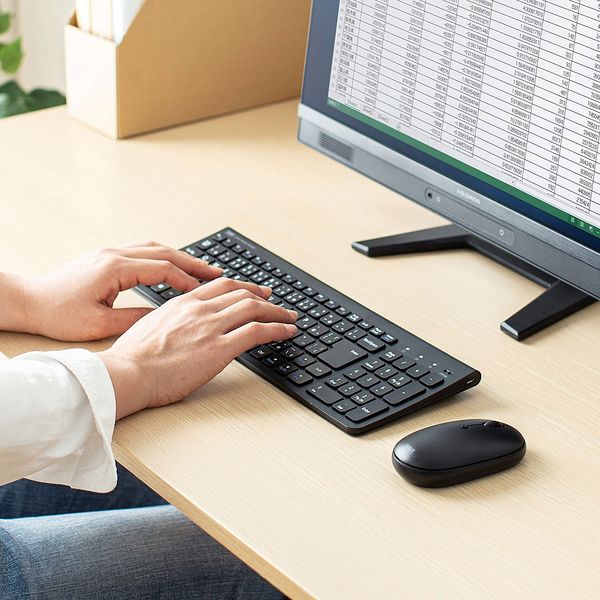 ワイヤレスキーボード 無線マウスセット パンタグラフ