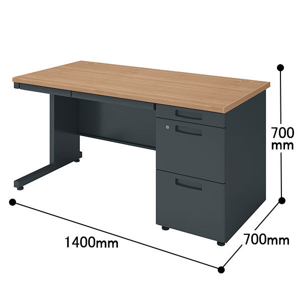 コクヨ インベントデスクINVENT 片袖机 幅1400×奥行700×高さ700mmラ