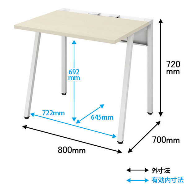 組立設置込】 コクヨ リーンデスク 平机 幅800×奥行700×高さ720mm 脚