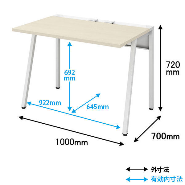 組立設置込】 コクヨ リーンデスク 平机 幅1000×奥行700×高さ