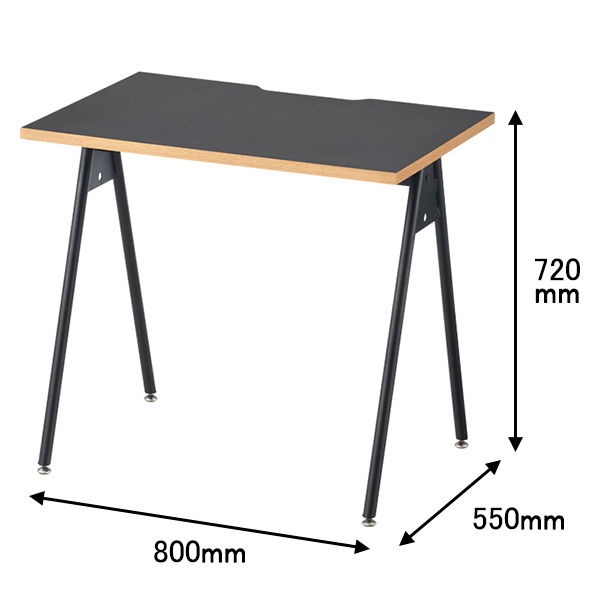 ジャーナルスタンダードファニチャー コンパスレッグデスク 平机 幅800×奥行550×高さ720mm ブラック 278292 1台（取寄品） -  アスクル