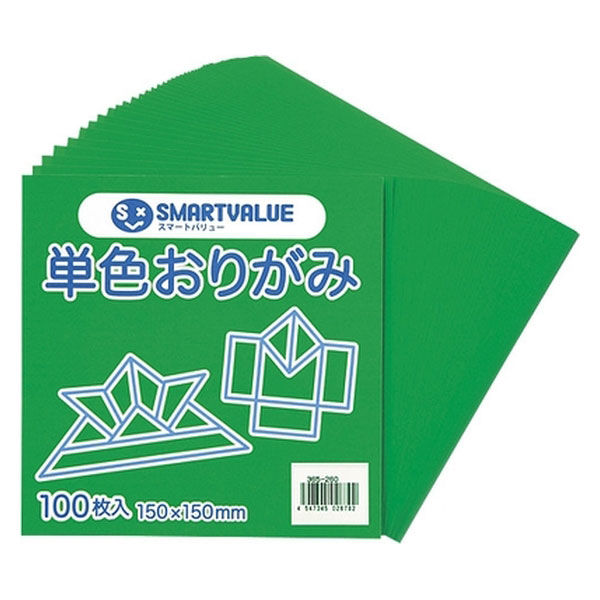 ジョインテックス 単色おりがみ黄緑 100枚 B260J-5　1パック（直送品）