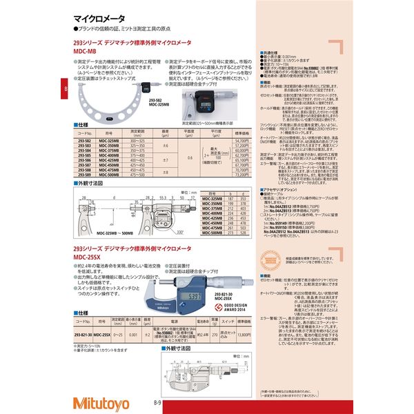 ミツトヨ MDC-425MB 293-586 デジタルマイクロメーター 425mm デジ