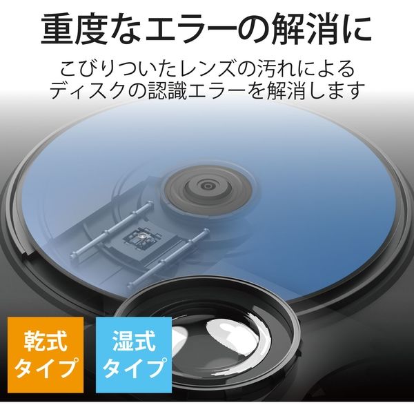 ブルーレイレンズクリーナー 再生出来ない機器用 乾式湿式2枚組 読込回復 エラー予防 約40回使用可能 CK-BR4N エレコム 1個