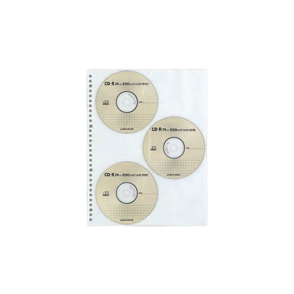 コクヨ CD/DVDポケット A4リフィル縦 30穴 6枚 EDB-A375 1セット（3枚入×30パック） - アスクル