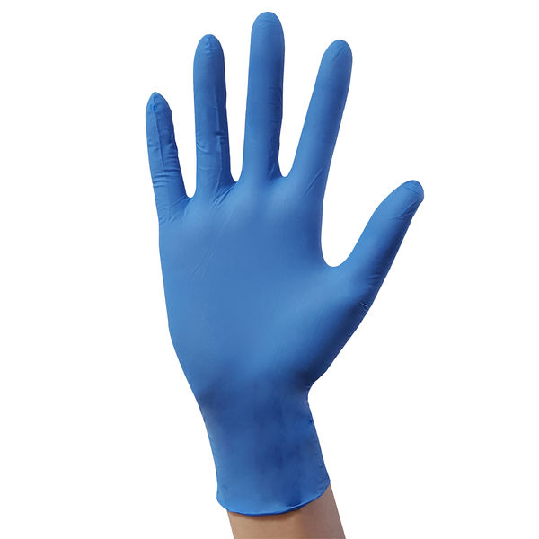 ファーストレイト プレミア･ニトリルPFグローブ ブルー M 100枚 FR-852 使いきり手袋 ニトリルゴム 粉なし 作業用手袋 軍足 作業