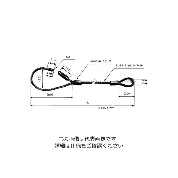 エスコ（esco） 3.0mmx1.0m/7x19 ワイヤーループキャッチ（ステンレス