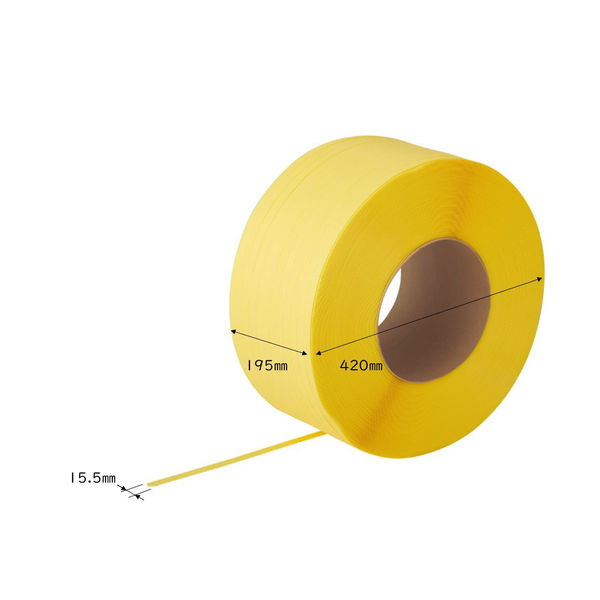 司化成工業 「現場のチカラ」 PPバンド 梱包機用 幅15.5mm×2500m巻 黄