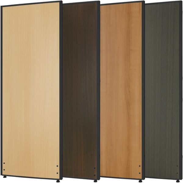 軒先渡し】ナカバヤシ パーティション メラミン木目黒枠 幅700×奥行32