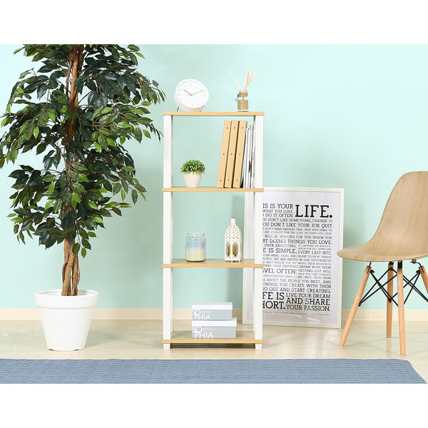 不二貿易 組立簡単フィットシリーズ 4段ラック 幅470×奥行295×高