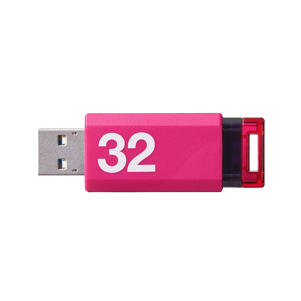 エレコム USBメモリ USB2.0 ノック式 32GB ピンク MF-APKU2032GPN 1個