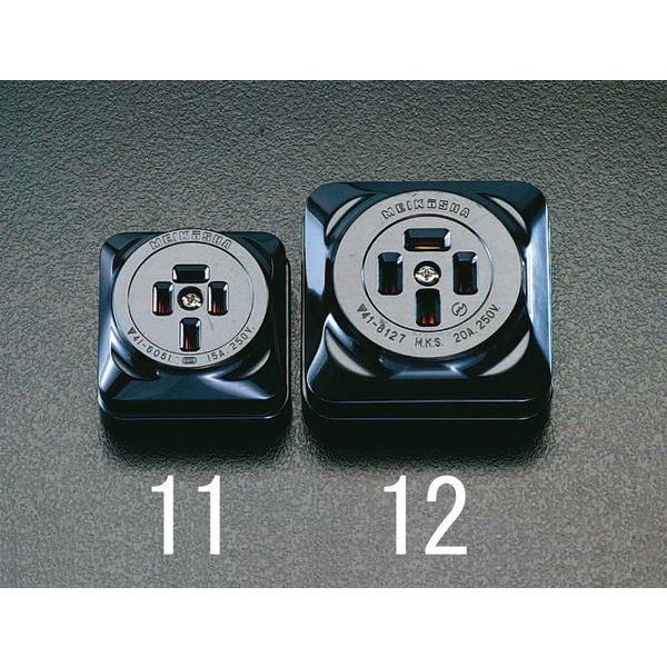 エスコ 250V/20A 接地角型コンセント(接地3P) EA940CL-12 1 エスコ 250V/20A 接地角型コンセント(接地3P) EA940CL-12 1