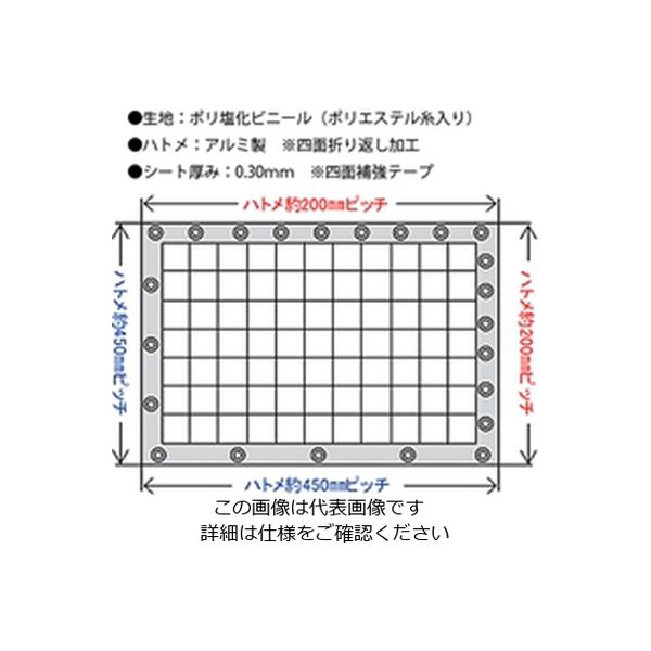 日中製作所 HEー5530ーA ビニールカーテン耐候 2.0×1.8 四面ハトメ HE-5530-A 1枚（直送品） アスクル