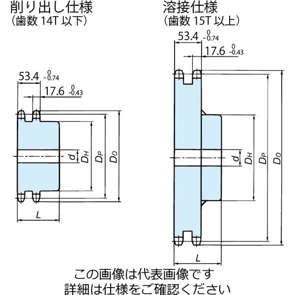 椿本チエイン RS100 スプロケット 2Bタイプ RS100ー2B13TQ 1個（直送品