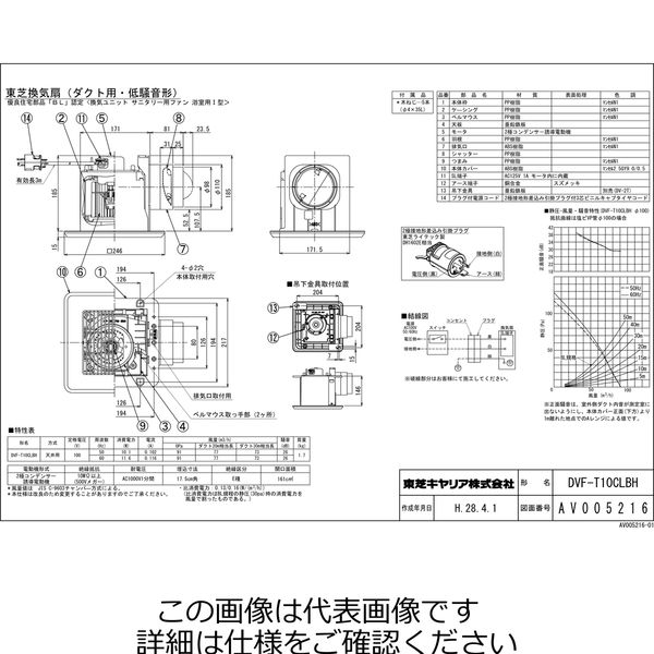 東芝 ダクト用換気扇 DVFーT10CLBH DVF-T10CLBH 1台（直送品） - アスクル