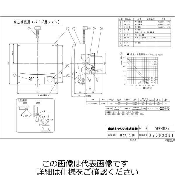 東芝 8cm・ぴたパネ、人感、角形 VFPー8XK2 VFP-8XK2 1台（直送品