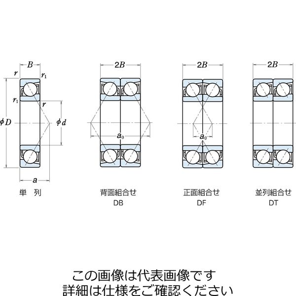 日本精工 単列アンギュラ玉軸受 7316BT 1個（直送品） - アスクル