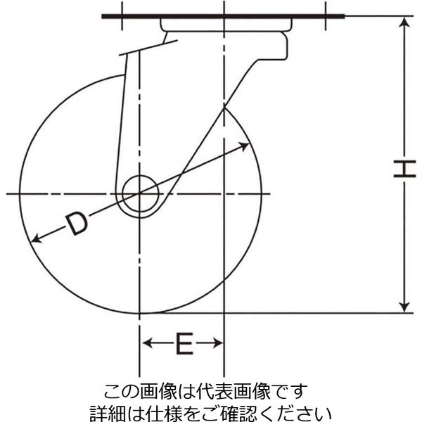 エスコ（esco） 130mm キャスター（自在金具付） 1個 EA986PT-282