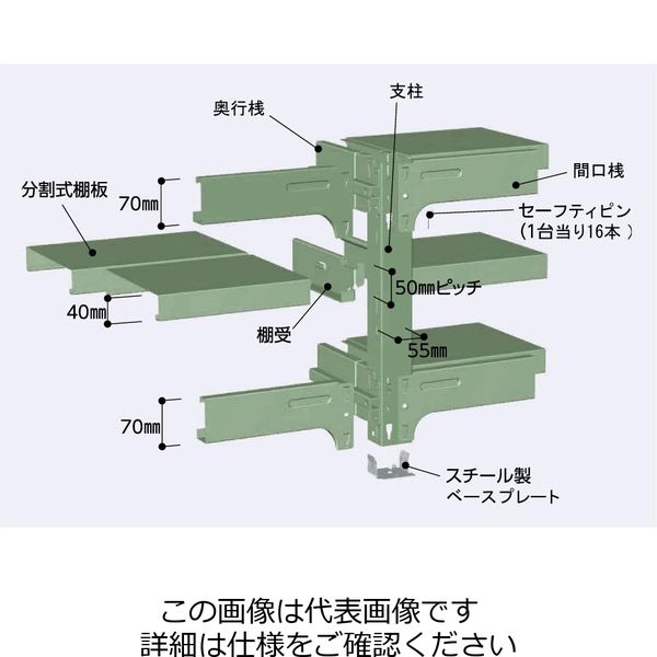 山金工業 ボルトレス中量ラック300kg/段 連結 3S6462ー4WR 3S6462-4WR 1台(1個)（直送品） - アスクル