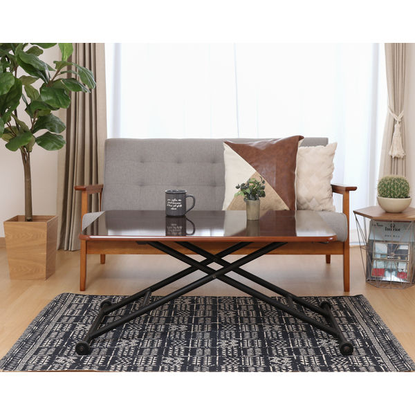 不二貿易　ガス式　昇降式テーブル　天然木 Amazon｜不二貿易 昇降式テーブル ダイニング 幅90×奥行50×高さ