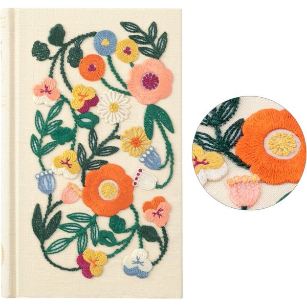 日記 5年連用 花柄刺繍 洋書サイズ ベージュ 12883006 1冊 デザイン