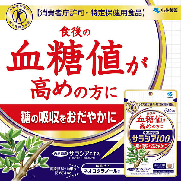 トクホ・特保】小林製薬の栄養補助食品 サラシア100 約5日分 15粒 ×2個セット サプリメント - アスクル