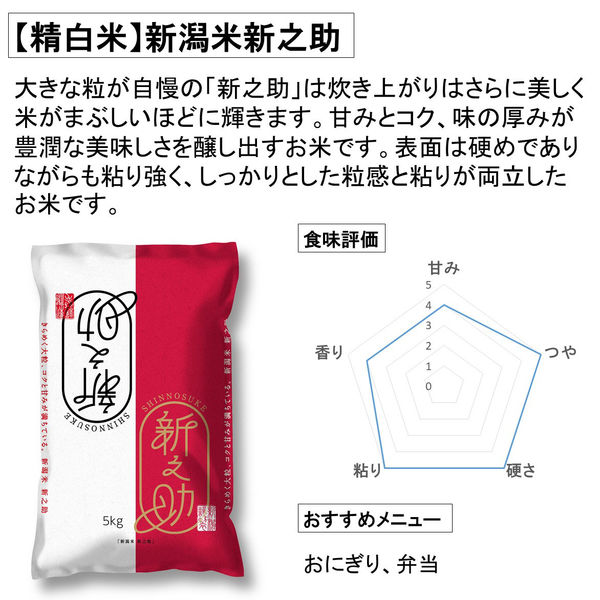 新潟県産 新之助 5kg 【精白米】 令和5年産 米 お米 - アスクル