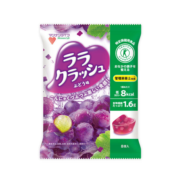 マンナンライフ ララクラッシュぶどう味 6袋 蒟蒻ゼリー - アスクル