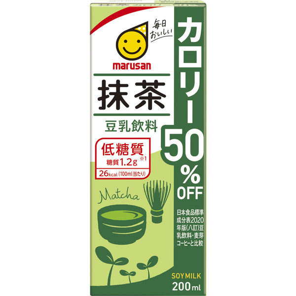 マルサンアイ 抹茶カロリー50%オフ 200ml 1箱（24本入） - アスクル