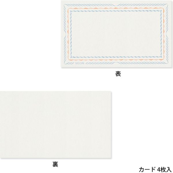 カードセット 名刺サイズ 活版 フレーム柄 青 88567006 1セット