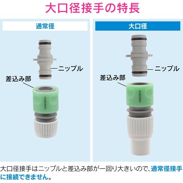 カクダイ 大口径ニップル ホース延長用 ワンタッチ接続用 GA-QA044 1個 - アスクル