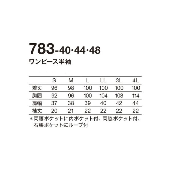 KAZEN ワンピース半袖 783-44 L ピンクベージュ×オフホワイト 1枚