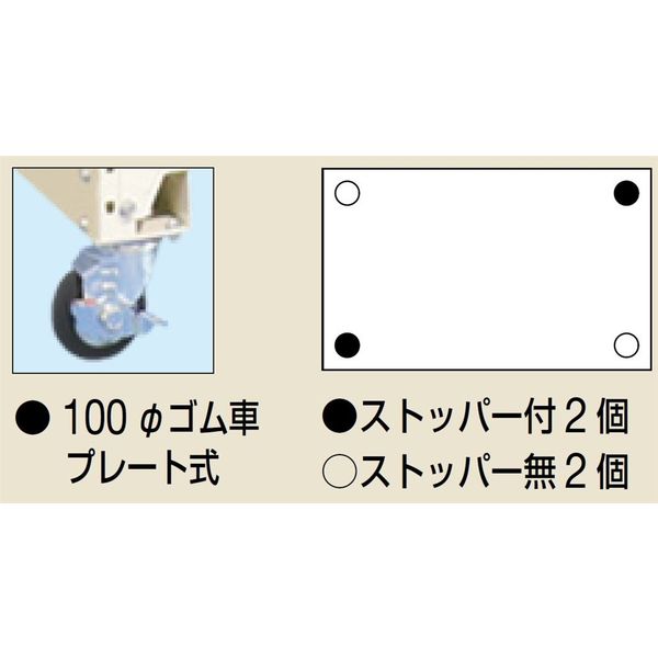 サカエ 中軽量キャスターラック(MKKWタイプ/100φゴム車) MKKW-9324G 1 