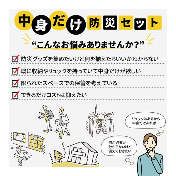 防災セット 中身だけ 2人用 防災士監修 非常用持ち出し袋 非常食