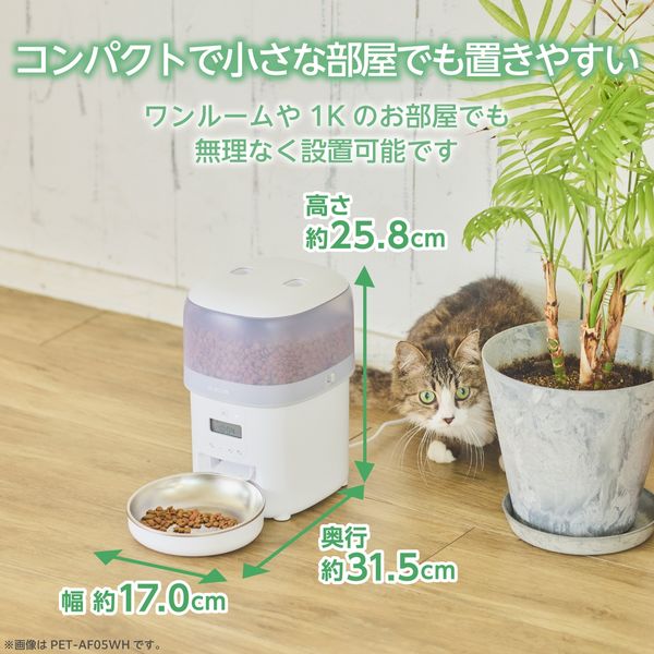 自動給餌器 猫 / 犬 用 コンパクト設計 2L 1匹用 タイマー式 1日6食