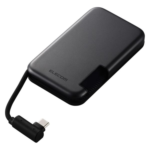 SSD 外付け 1TB iPhone向け ケーブル一体型 USB-C 磁石 黒 ESD