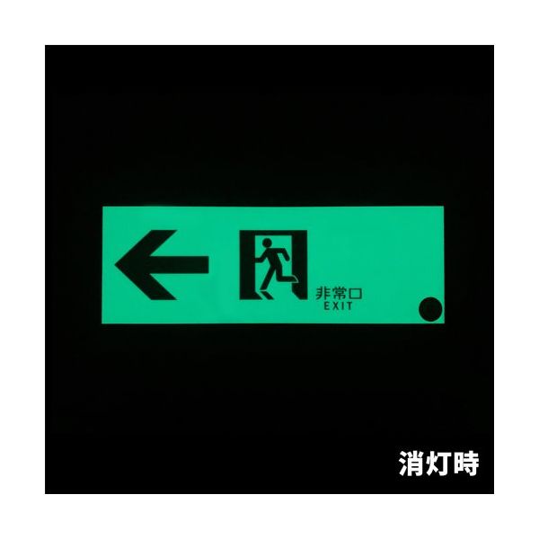 ESCO 100×300mm [高輝度蓄光式]通路標識(左) EA983AT-34(CDC