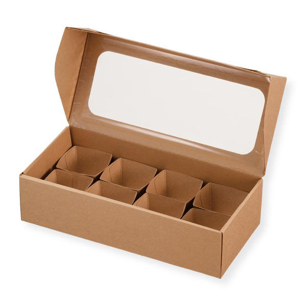 アヅミ産業 オードブル容器 HSO260120B アラカルトBOX組立式 8カップ用 1ケース(50個)（直送品）