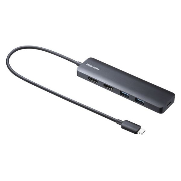 USB Type-C ドッキングステーション 入力100W 2画面 USB-5TCHHPS22BK