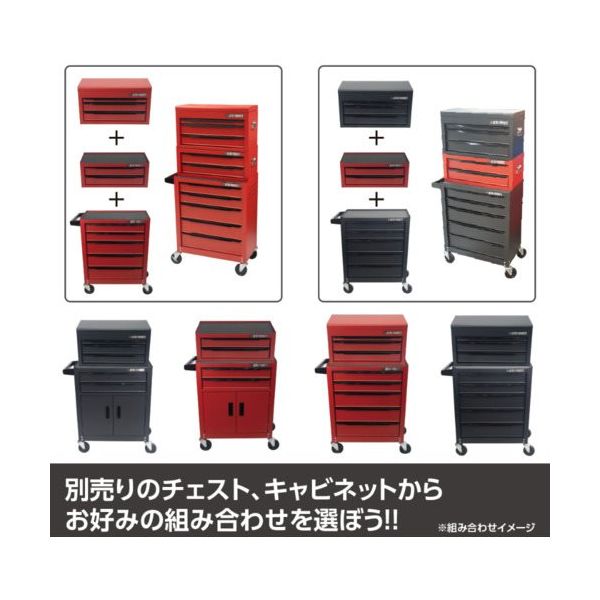ワールドツール アストロプロダクツ ミニキャビネット5段 マットレッド 
