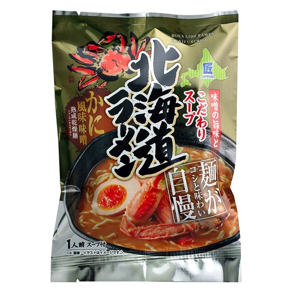 北海道かに風味味噌ラーメン70g 1セット（1袋(1食)×6） 札幌麺