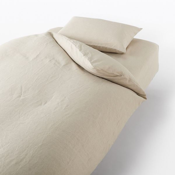 無印良品 麻平織 掛ふとんカバー S 150×210cm用 生成
