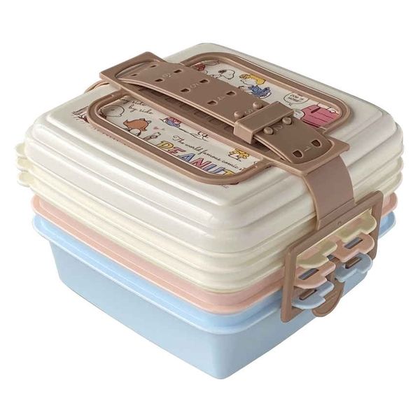 T-WORLD お弁当箱 ピクニックケース 角型 小 3段×920ml