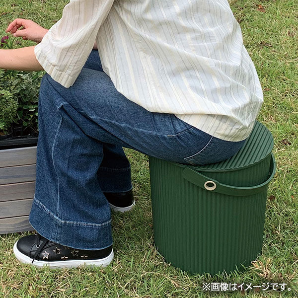 フタ付き ガーデンツールバケット 収納バケツ グリーン 20L 1個