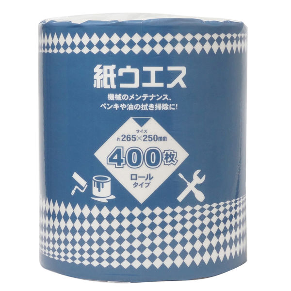 るう@9/13〜15発送不可 ページ 小野商事 紙ウエス ロールタイプ 400枚×4巻 WS6695 1ケース(400