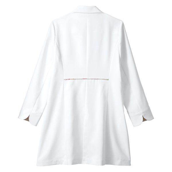 LAURA ASHLEY（ローラアシュレイ） ドクターコート レディス 長袖 ホワイト／ピンク LL LW103-12 1枚（直送品）